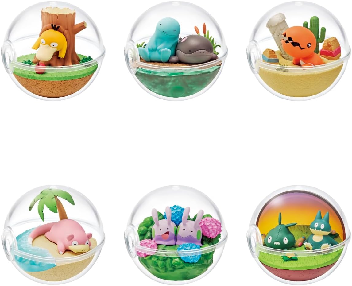 Pokemon Re-ment Terrarium Collection: Relaxing Time Figurer (6 stk)