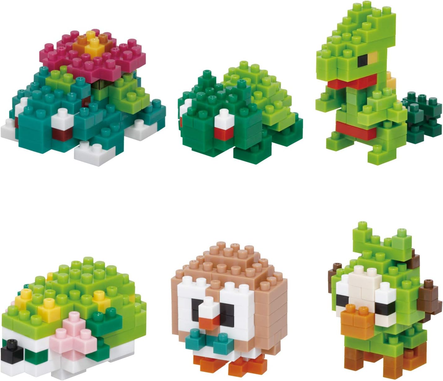 Pokemon Nanoblock Mini Grass Type (6 stk) Figurer
