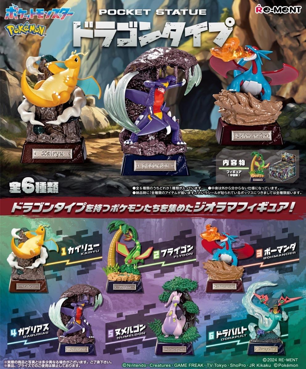 Pokemon Re-ment Pocket Statue: Dragon Type Figur