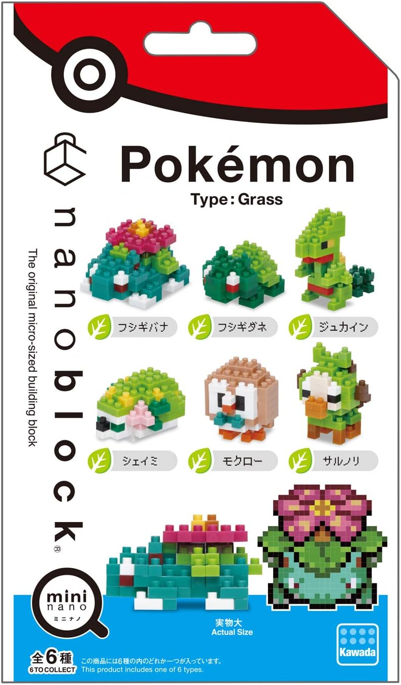 Pokemon Nanoblock Mini Grass Type (6 stk) Figurer