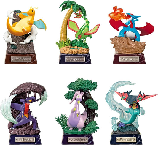 Pokemon Re-ment Pocket Statue: Dragon Type Figurer (6 stk)