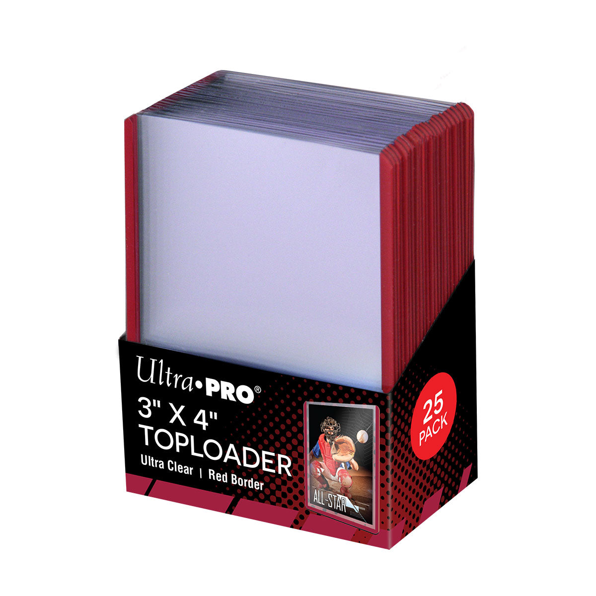 Ultra Pro Standard Toploader Med Farget Kant (25 stk)