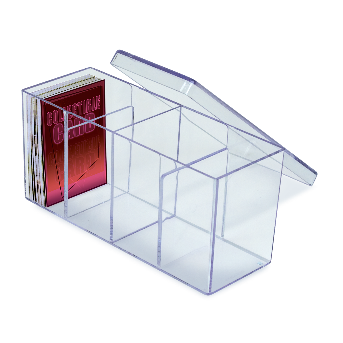 Ultra Pro 4-Compartment Card Storage Box - Clear