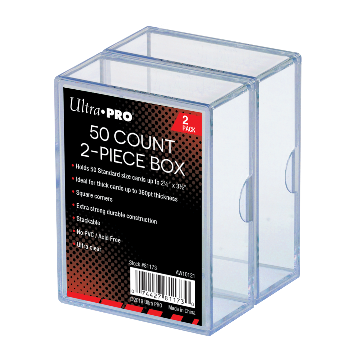 Ultra Pro Storage Box 2 Piece 50 Card Clear