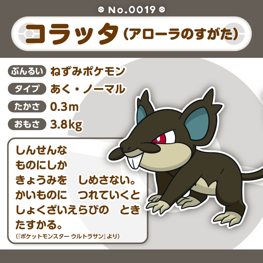 Pokemon Center Japan Alolan Rattata Fit Plush
