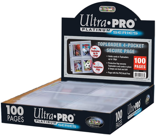 Ultra Pro 4 Pocket Toploader Pages for Album (100 stk)