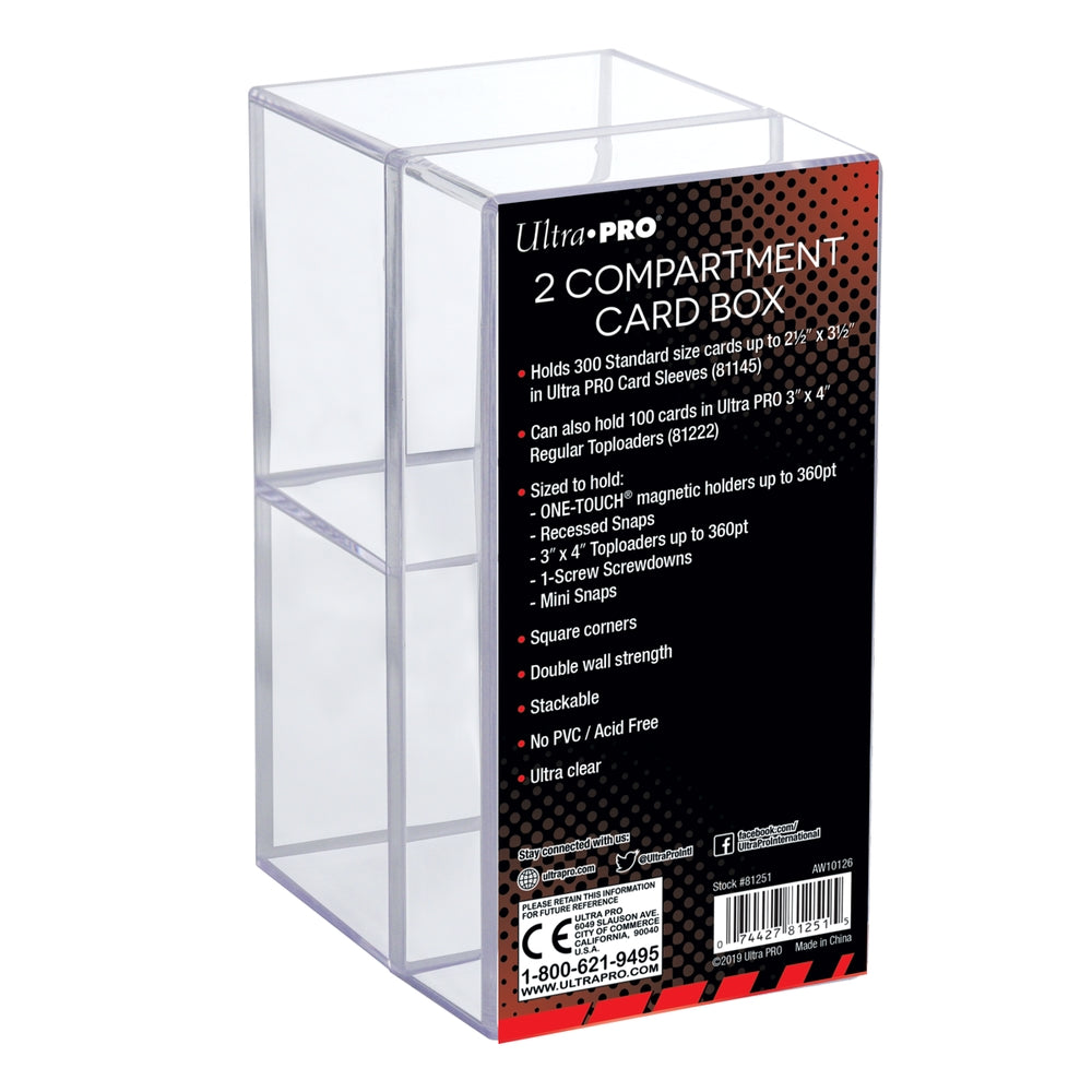 Ultra Pro 2-Piece 2-Compartment Clear Card Box