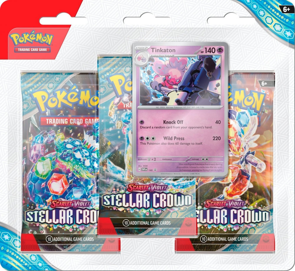Pokemon Stellar Crown 3pk Blister Tinkaton