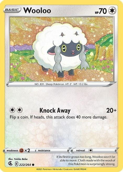 Pokemon Wooloo 222/264 Holo