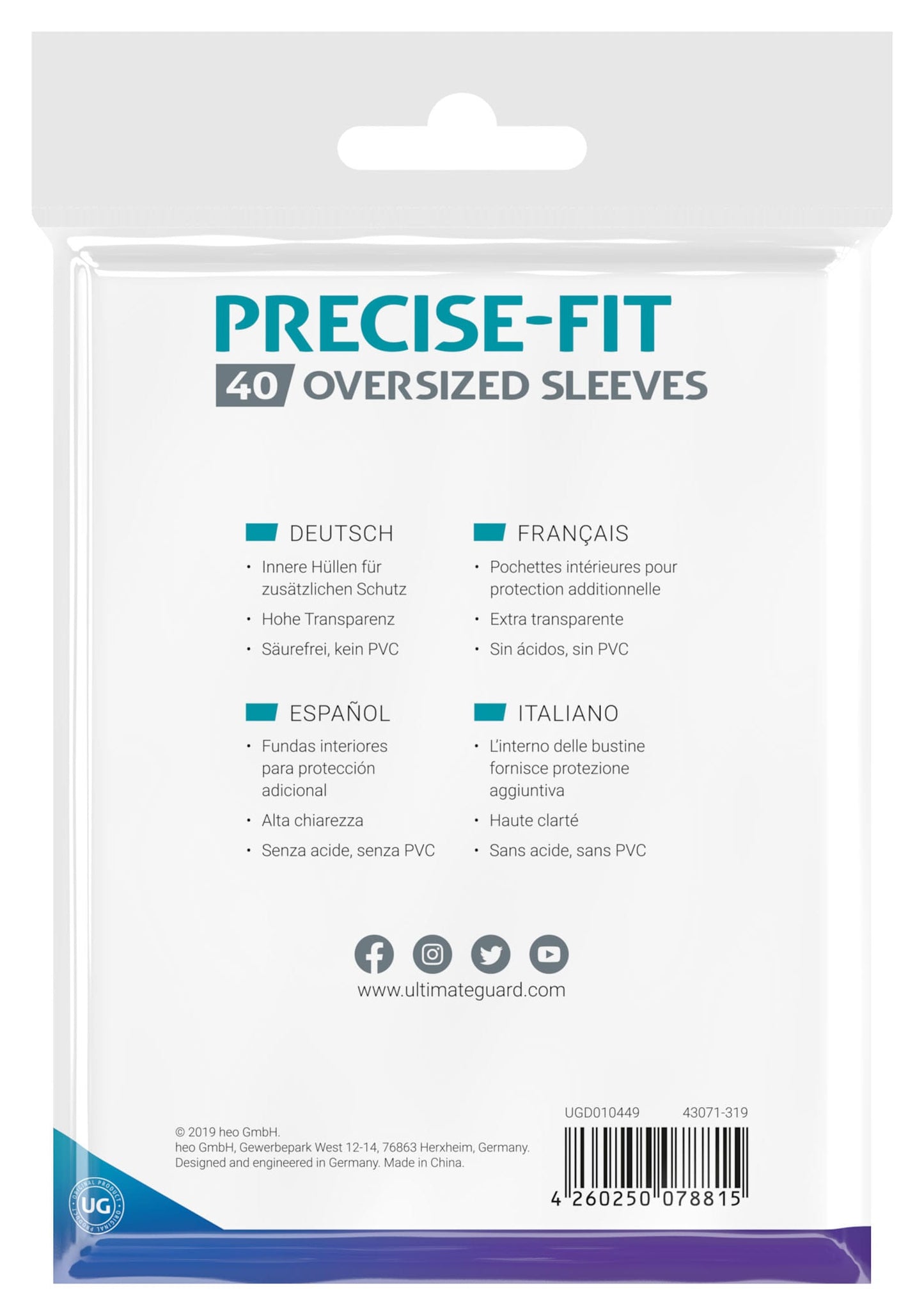 Ultimate Guard Precise-Fit Oversized Sleeves (40)