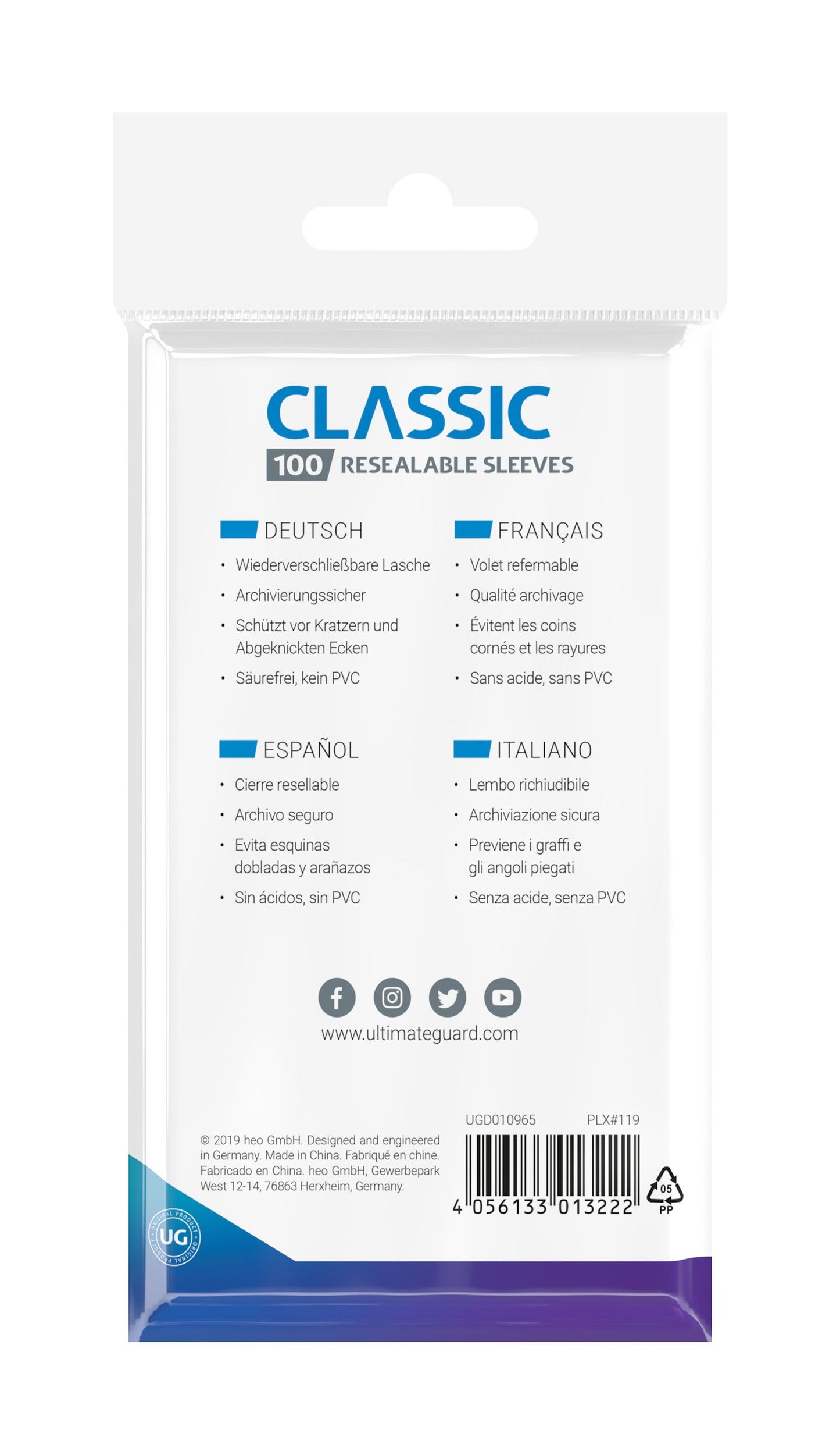 Ultimate Guard Classic Resealable Sleeves