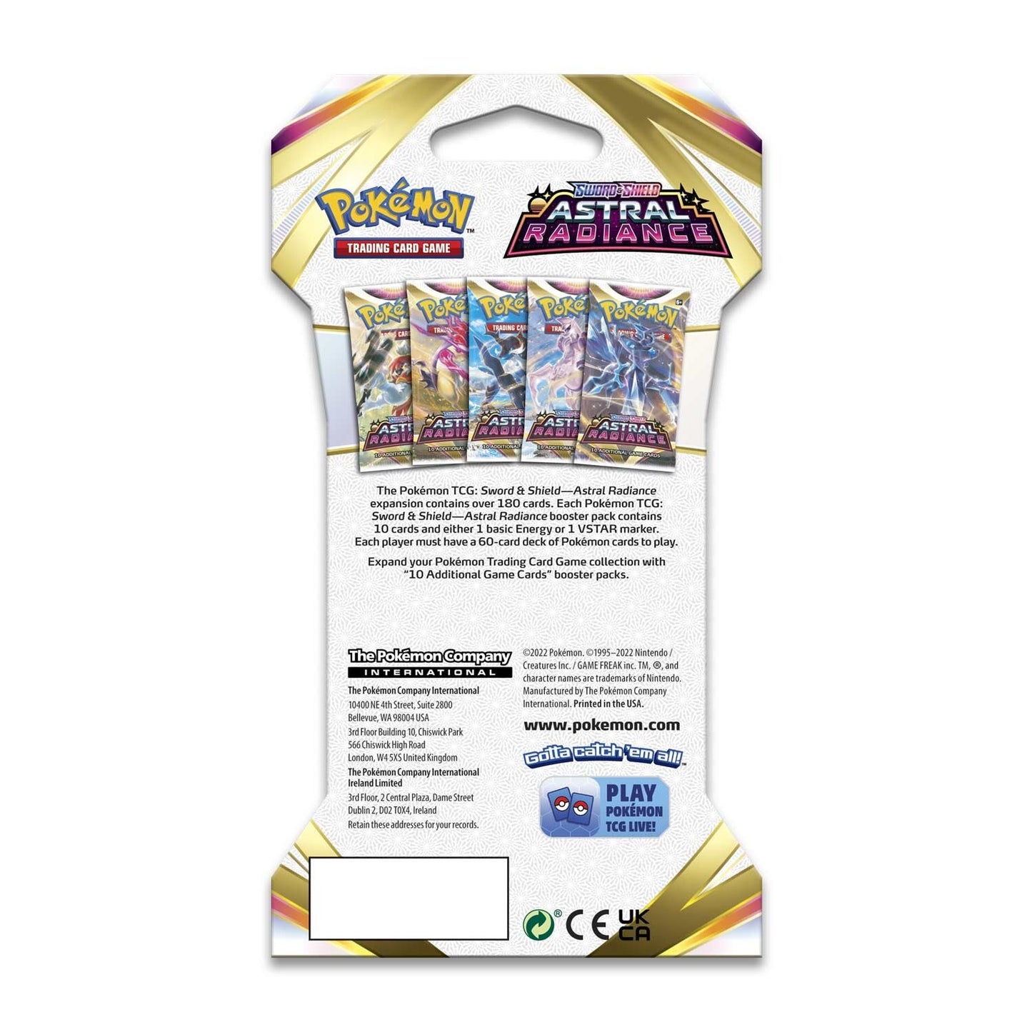 Pokemon Astral Radiance Sleeved Booster Case (144 stk)