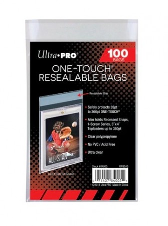 Ultra Pro One Touch Resealable Bags (100 stk)