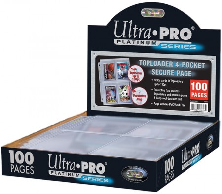 Ultra Pro 4 Pocket Toploader Pages (100 stk)