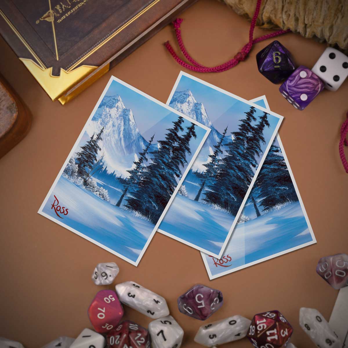 Bob Ross - Winter Paradise 105ct APEX DECK PROTECTOR® Sleeves for Tabletop Gaming