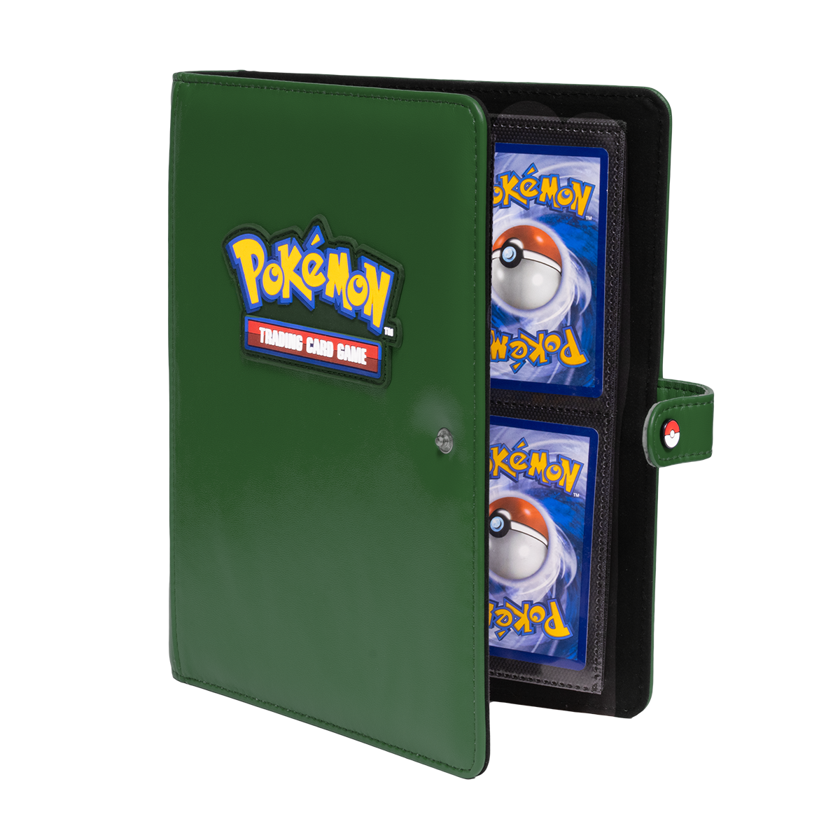 Ultra Pro Premium Snap Binder - grønn utgave åpen og skråstilt