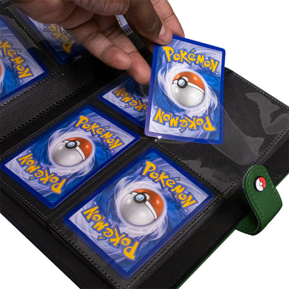 Ultra Pro Premium Snap Binder - nærbilde av kort som settes i lomme