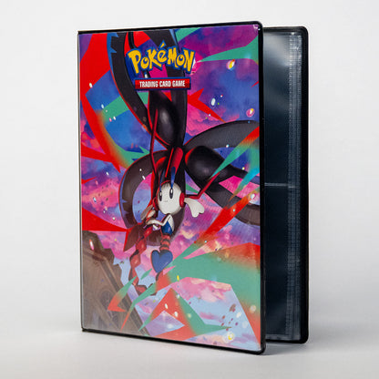Ultra Pro Mega Evolution Chaos Rising 4-Pocket Portfolio sett skrått forfra, med Mega Floette