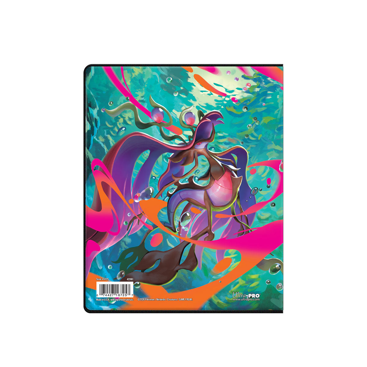 Ultra Pro Mega Evolution Chaos Rising 4-Pocket Portfolio, bakside med Mega Floette for Pokémon TCG