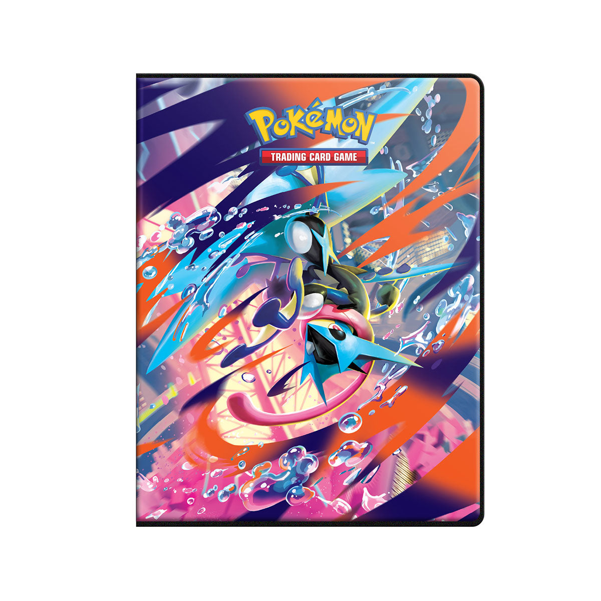 Ultra Pro Mega Evolution Chaos Rising 9-Pocket Portfolio, forside med Mega Greninja for Pokémon TCG