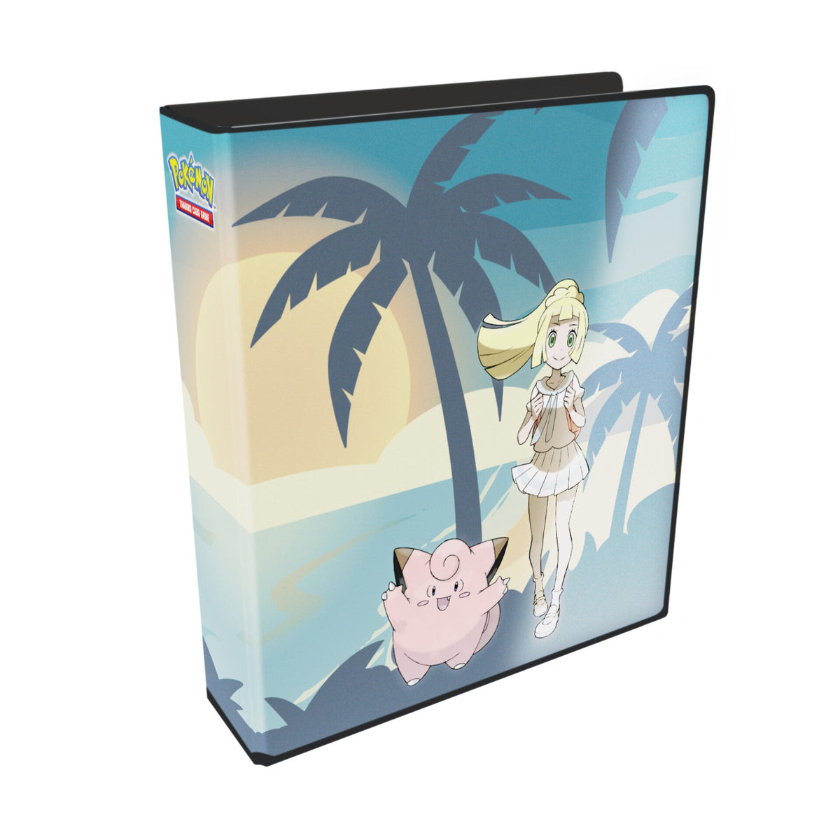 Ultra Pro 2" album med Lillie og Clefairy sett skrått fra siden, med ryggen synlig
