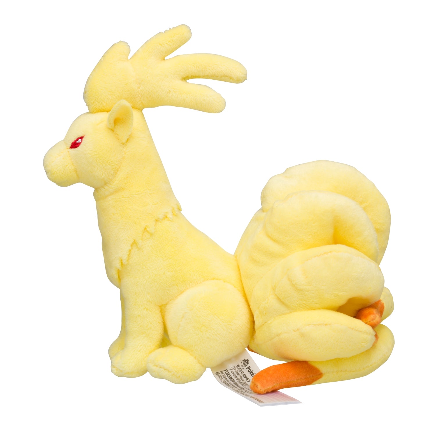 Ninetales Fit Plush fra Pokemon Center Japan, sett fra siden