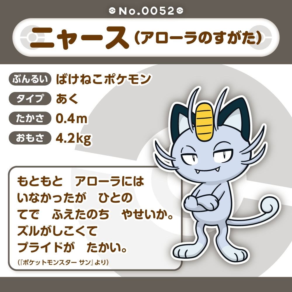 Pokemon Center Japan Alolan Meowth Fit Plush