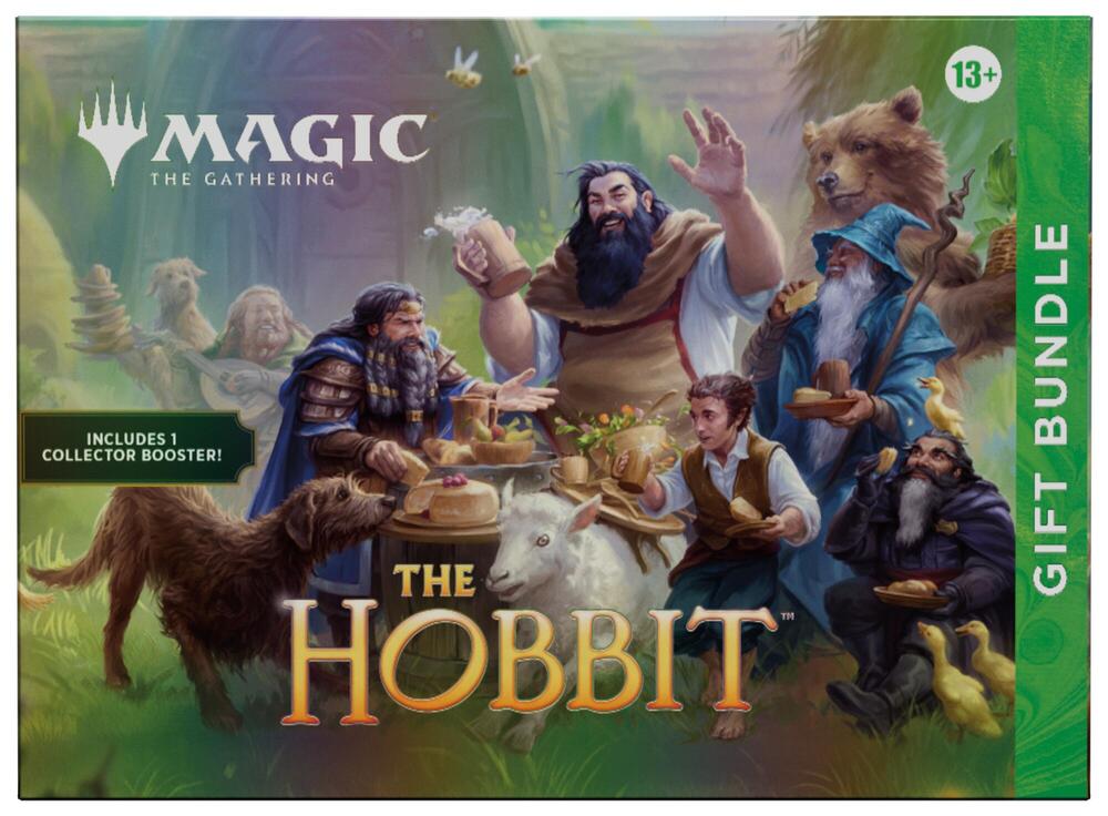 Magic The Gathering The Hobbit Gift Bundle eske med gjestebud-artwork, inkluderer 1 Collector Booster