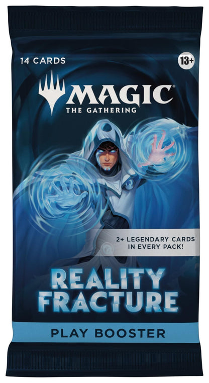 En Reality Fracture Play Booster pakke med 14 kort, Jace med blå magi i begge hender