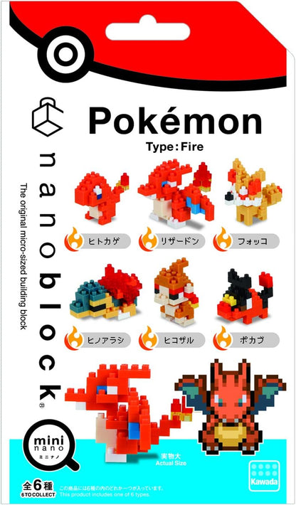 Pokemon Nanoblock Mini Fire Type (6 stk) Figurer