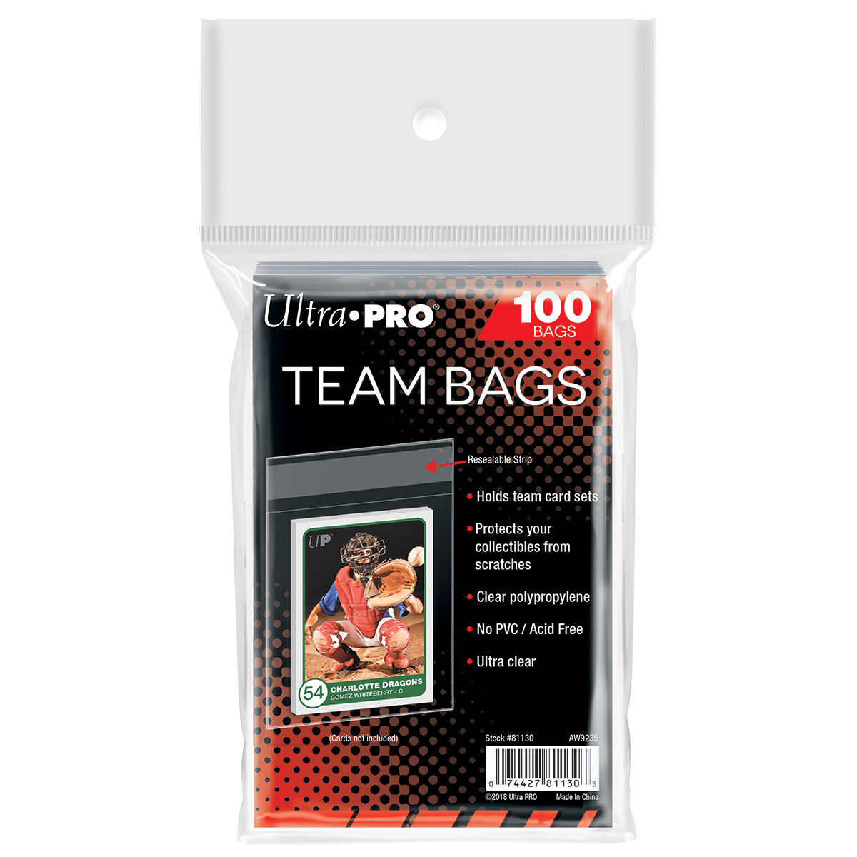 Ultra Pro Resealable Team Bags / Sleeves (100 stk)