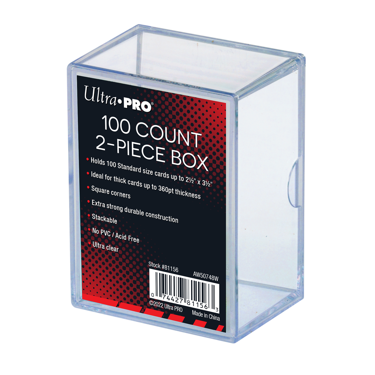 Ultra Pro Storage Box 2 Piece 100 Card Clear