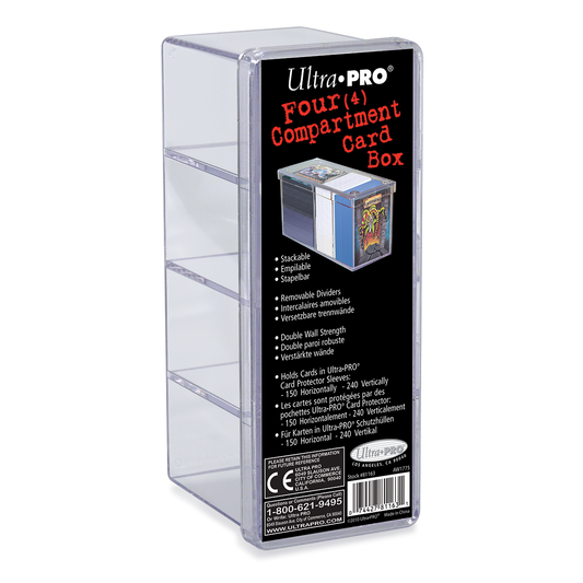 Ultra Pro 4-Compartment Card Storage Box - Clear