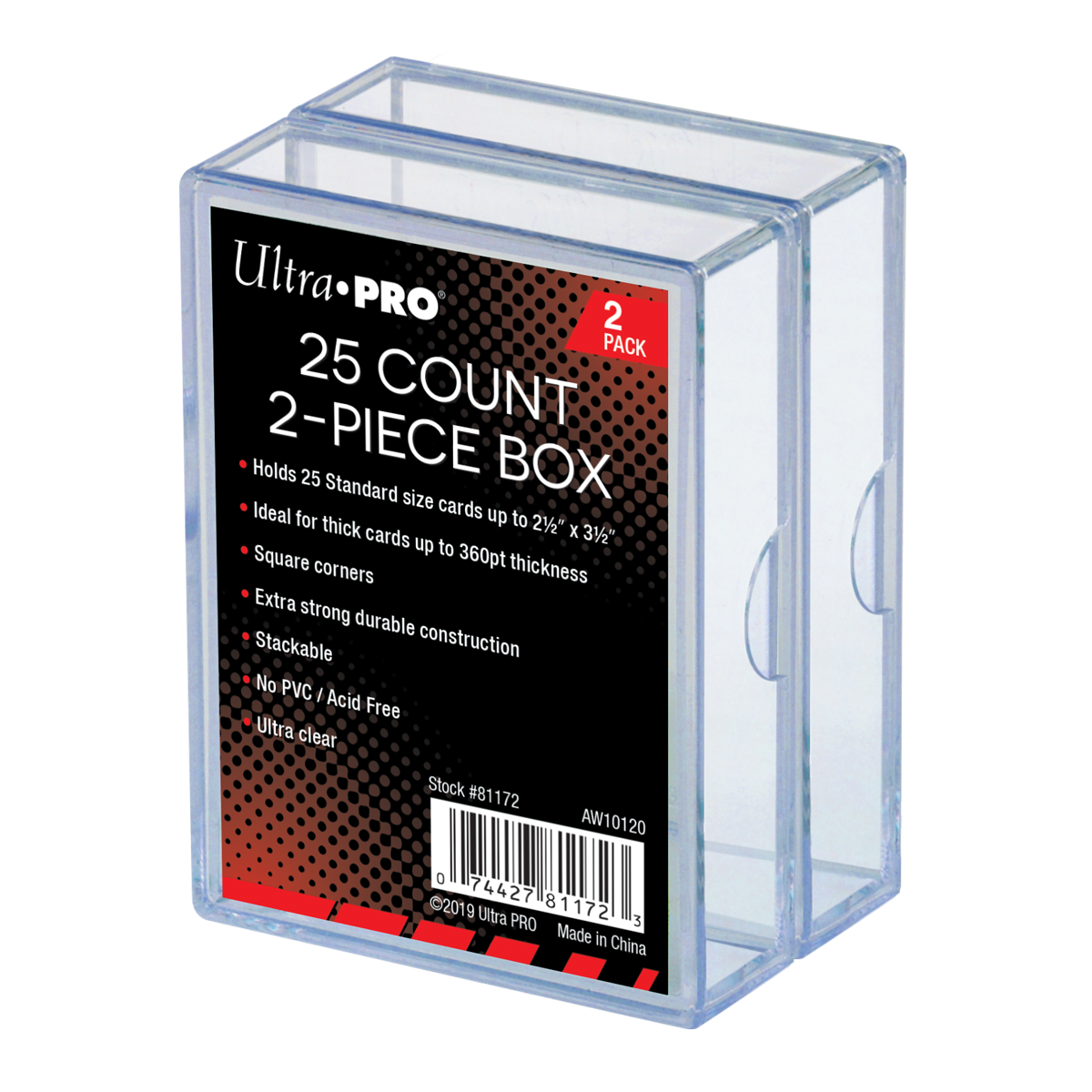 Ultra Pro Storage Box 2 Piece 25 Card Clear