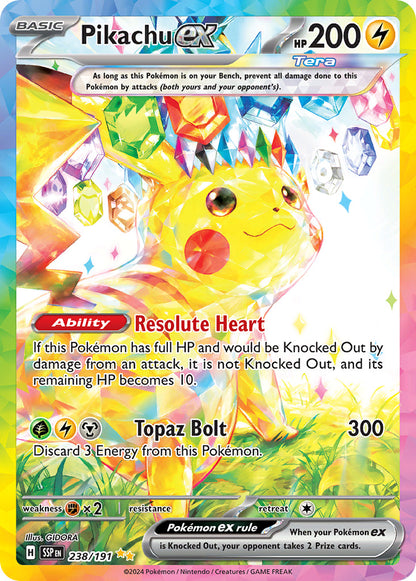 Pikachu ex Special Illustration Rare 238/191 – det dyreste kortet i Surging Sparks, Pikachu i en solfylt eng