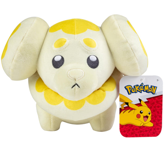 Pokemon Fidough Plush (20cm) - sett forfra med Pokemon-vareheng