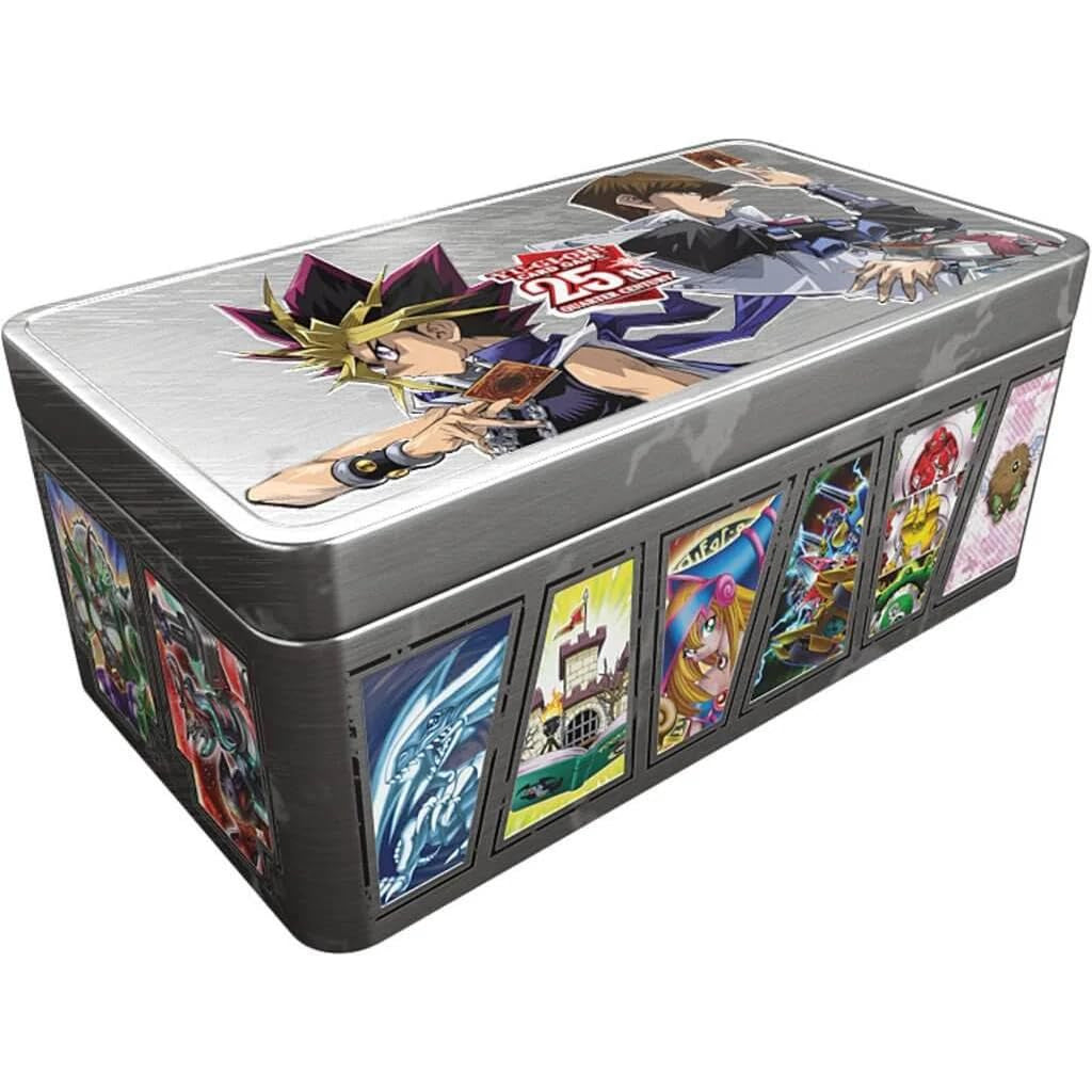 Yu-Gi-Oh! 25th Anniversary Tin: Dueling Mirrors Case (12 stk) - metallboks sett skråstilt, med illustrasjon på lokket