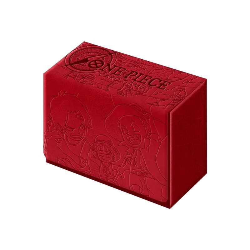 Den røde leather card casen med preget One Piece-motiv
