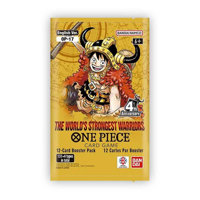 Booster pakke fra OP17 med Luffy i 4th Anniversary-design, 12 kort per pakke