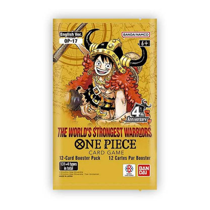 Booster pakke fra OP17 med Luffy i 4th Anniversary-design, 12 kort per pakke