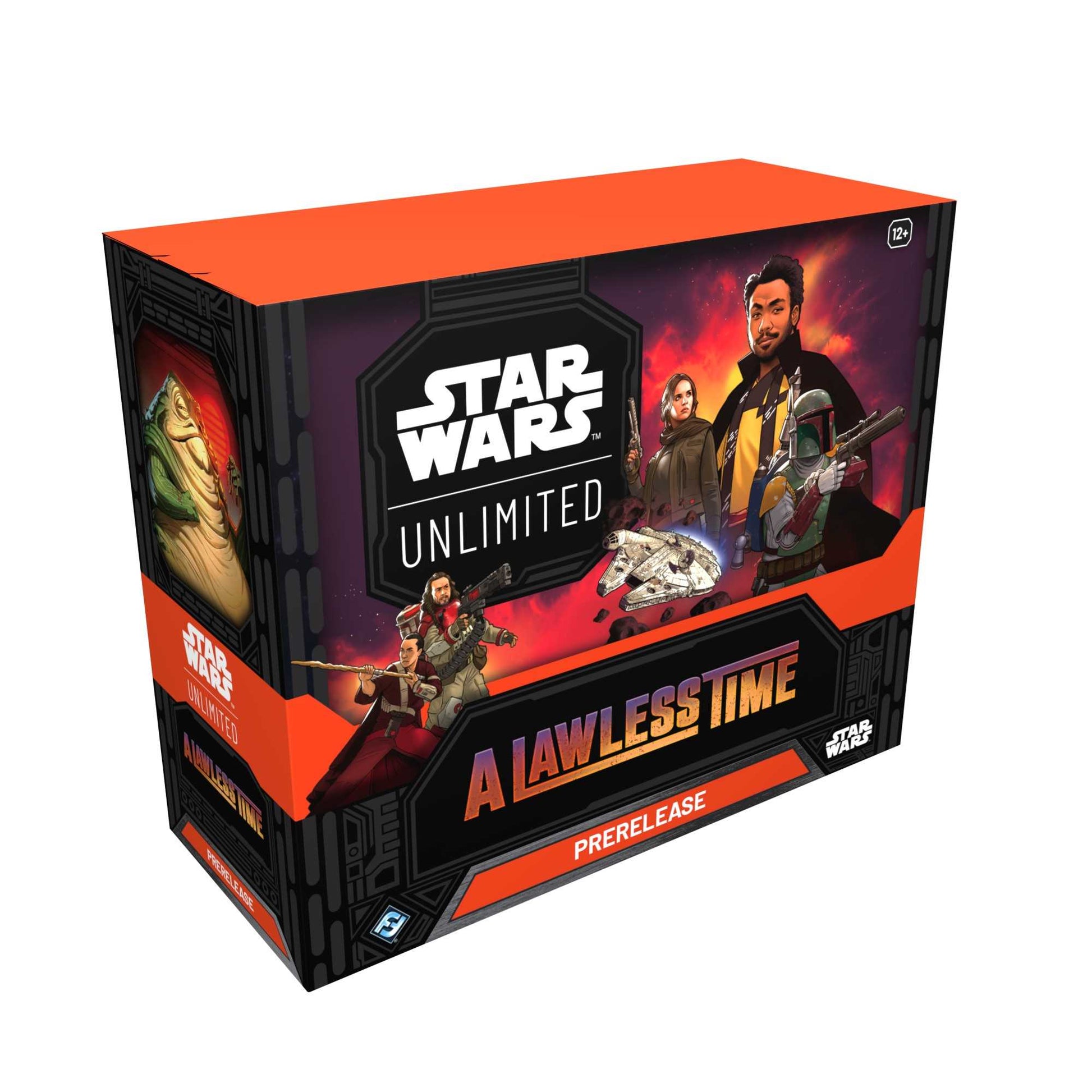 Star Wars: Unlimited A Lawless Time Prerelease Box – esken sett fra siden med Jabba the Hutt på sidepanelet
