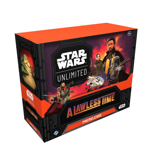Star Wars: Unlimited A Lawless Time Prerelease Box – esken sett fra siden med Jabba the Hutt på sidepanelet