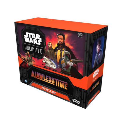 A Lawless Time Prerelease Box – eskens forside med blant andre Lando Calrissian og Boba Fett