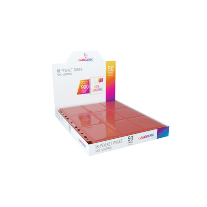 Gamegenic Sideloading 18-Pocket Pages (50) display-eske i rødt med 50 ark