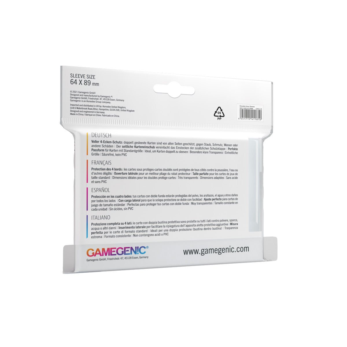 Gamegenic Closable Inner Sleeves