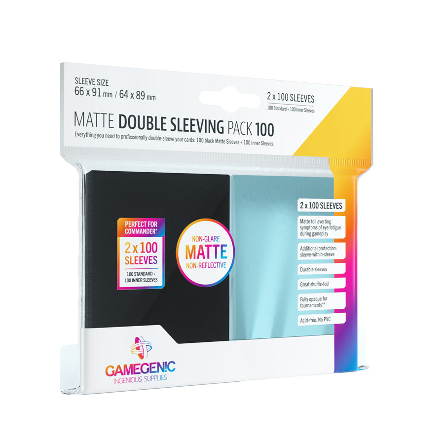 Gamegenic Matte Double Sleeving Pack Clear/Black (2x100)
