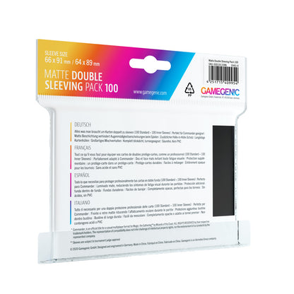 Gamegenic Matte Double Sleeving Pack Clear/Black (2x100)