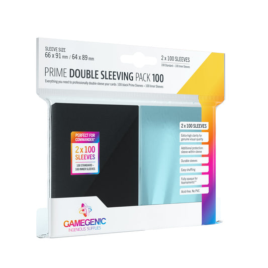 Gamegenic Prime Double Sleeving Pack Clear/Black (2x100)