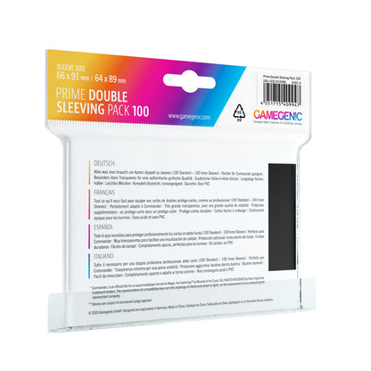 Gamegenic Prime Double Sleeving Pack Clear/Black (2x100)