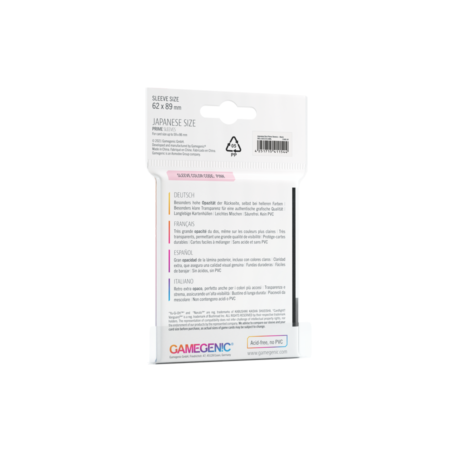 Gamegenic Prime Sleeves Japanese Size (60 stk)